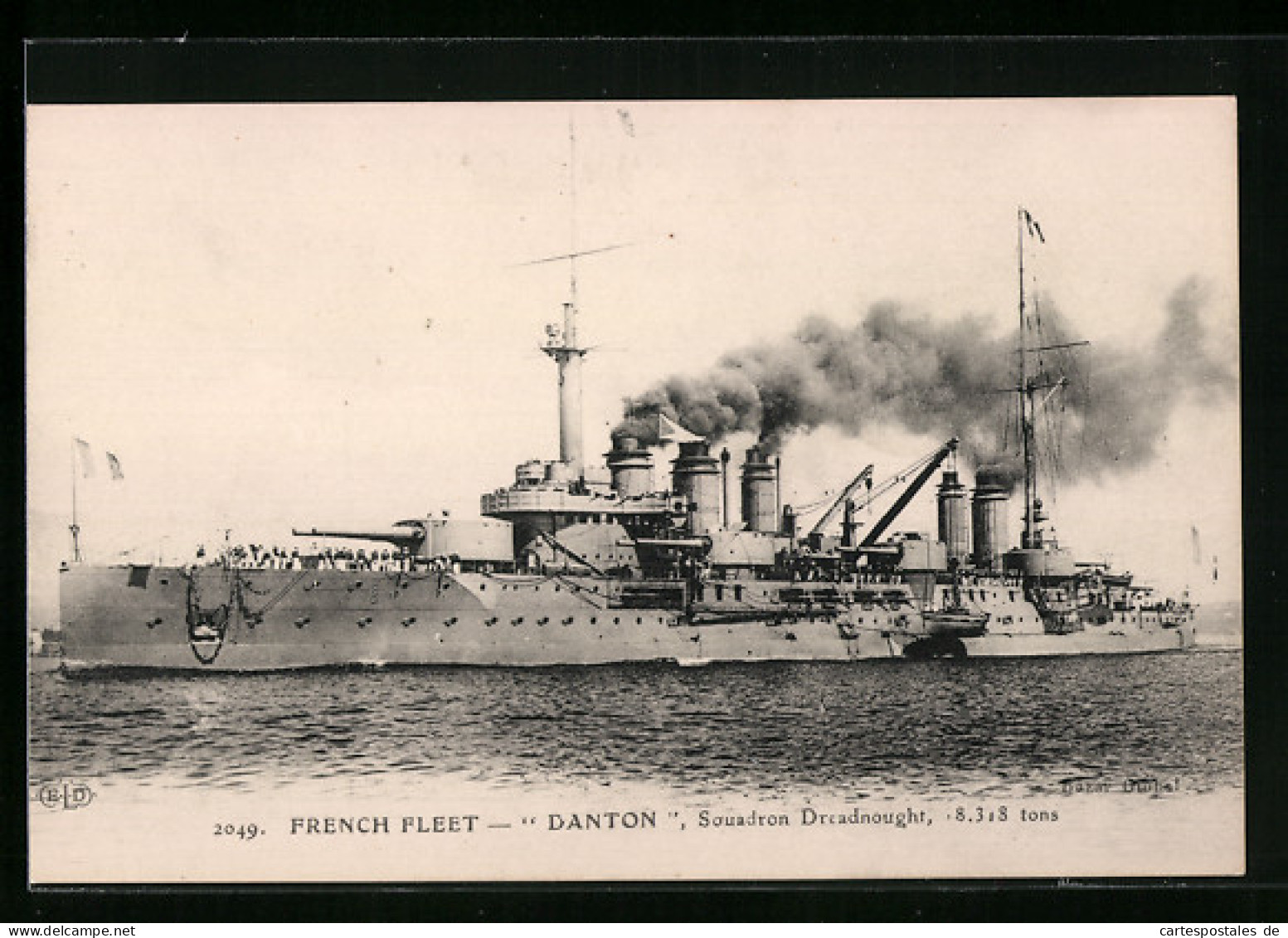 CPA French Fleet, Danton, Squadron Dreadnought, Franz. Kriegsschiff  - Guerra