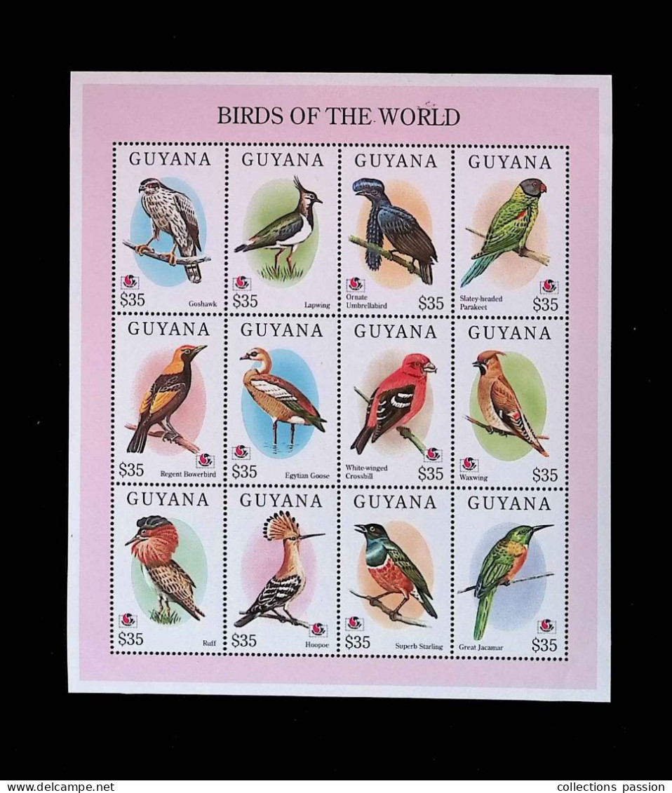 CL, Blocs-feuillets, Block, Guyana, Philakorea 1994, Oiseaux, Birds Of The World, Frais Fr 1.95 E - Guyana (1966-...)