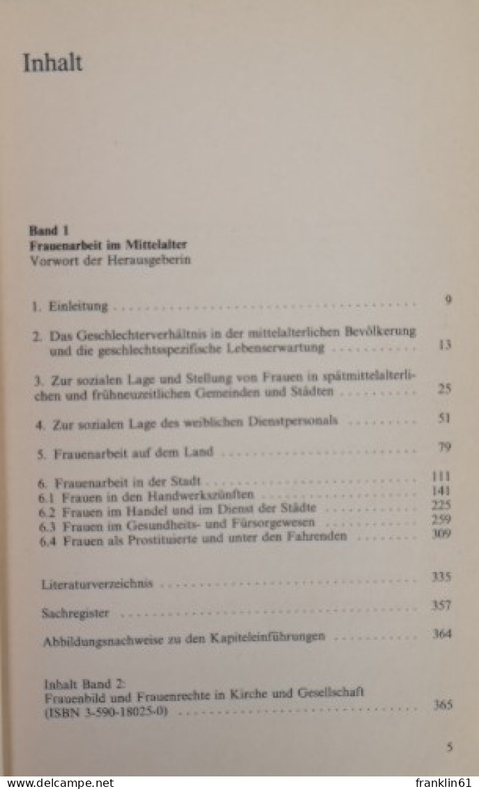 Frauen Im Mittelalter. Band 1.: Frauenarbeit Im Mittelalter. Quellen Und Materialien. - 4. Neuzeit (1789-1914)