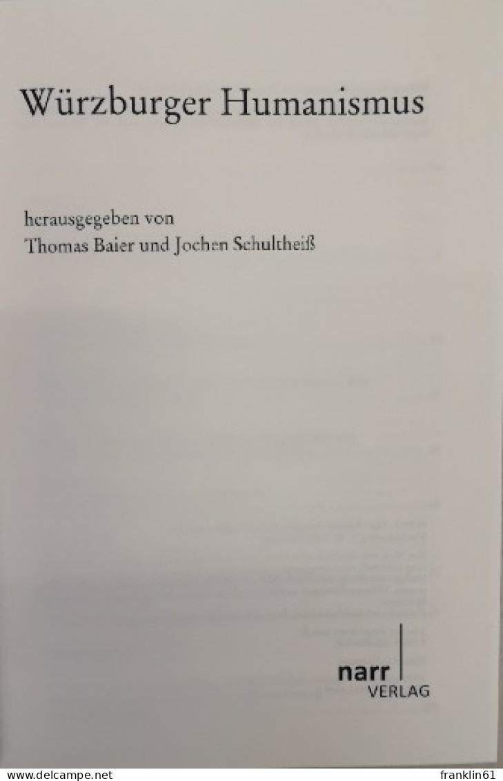 Würzburger Humanismus. NeoLatina. Band 23. - 4. 1789-1914