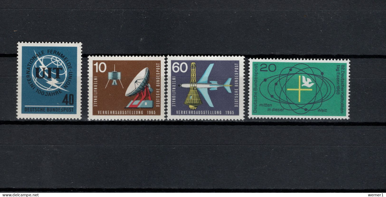 Germany 1965/1968 Space, ITU Centenary, Satellite, Catholic Day 4 Stamps MNH - Europa