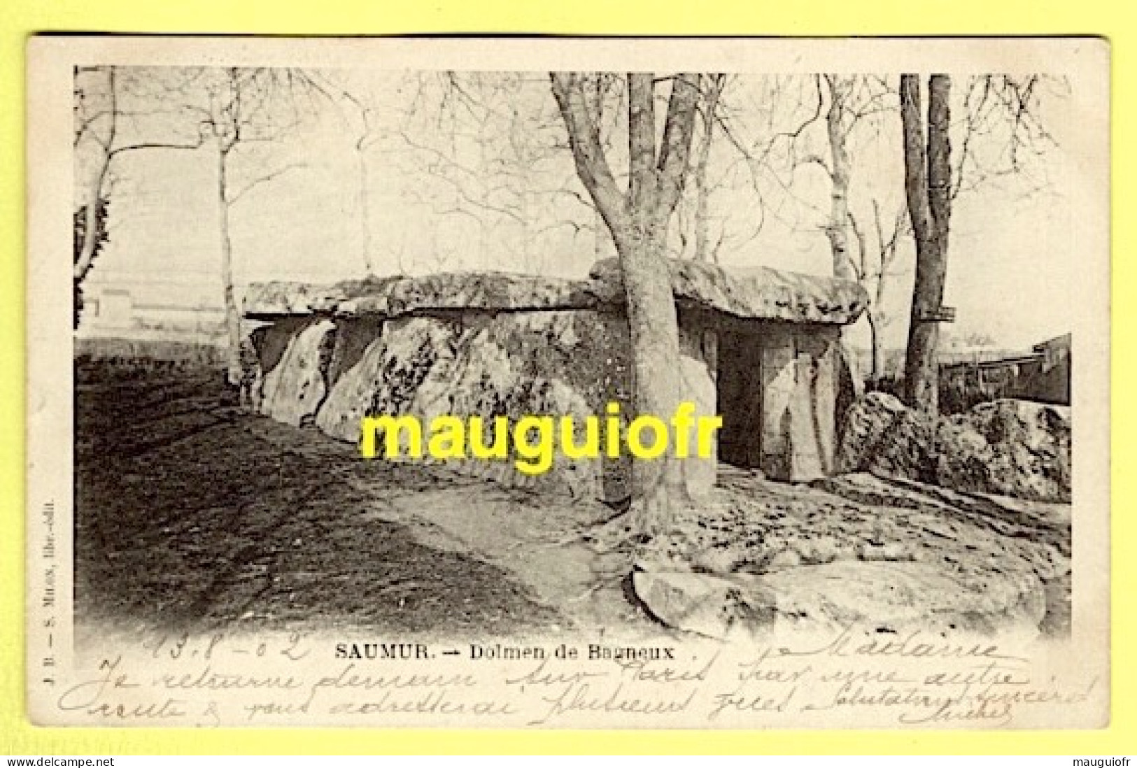 DOLMEN ET MENHIRS / SAUMUR 49 / LE DOLMEN DE BAGNEUX, VUE EXTÉRIEURE / 1902 - Dolmen & Menhire