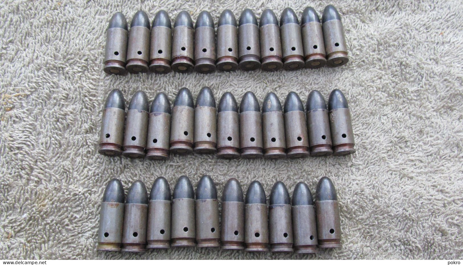 32 Cartouches 9 Mm P08 WW2 Neutralisées . - Armes Neutralisées