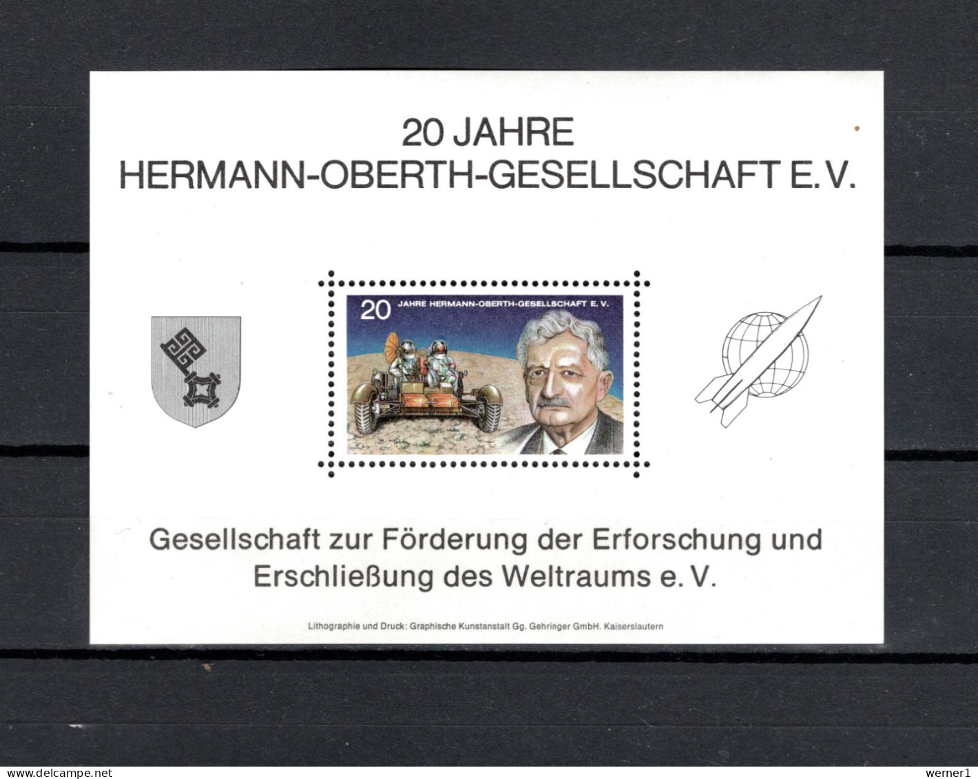 Germany 1972 Space, Hermann Oberth Vignette MNH - Europa