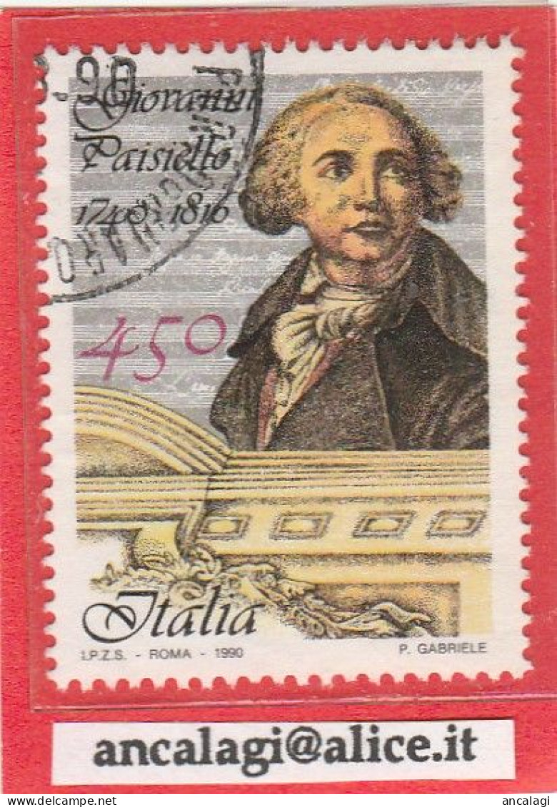 USATI ITALIA 1990 - Ref.0611 "GIOVANNI PAISIELLO" 1 Val. - - 1981-90: Afgestempeld