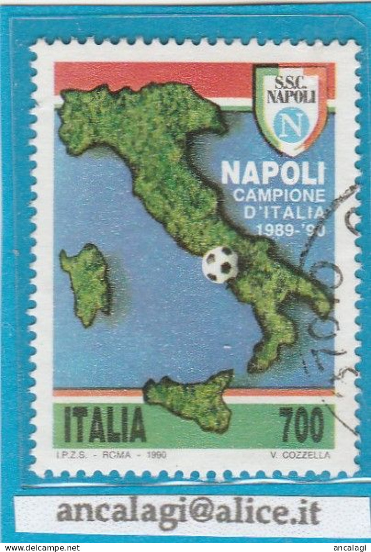 USATI ITALIA 1990 - Ref.0613 "NAPOLI CAMPIONE D'ITALIA" 1 Val. - - 1981-90: Afgestempeld