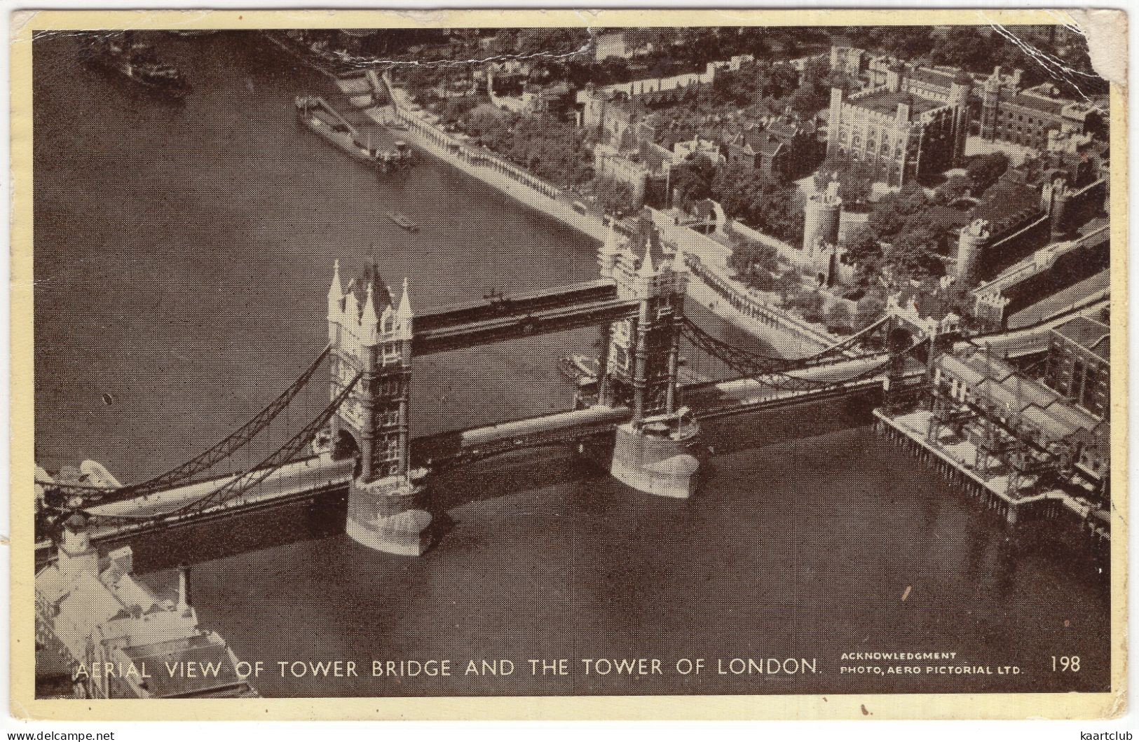 Aerial View Of Tower Bridge And The Tower Of London - (England, U.K.) - 1949 - Aero Pictorial Ltd. 198 - Tower Of London