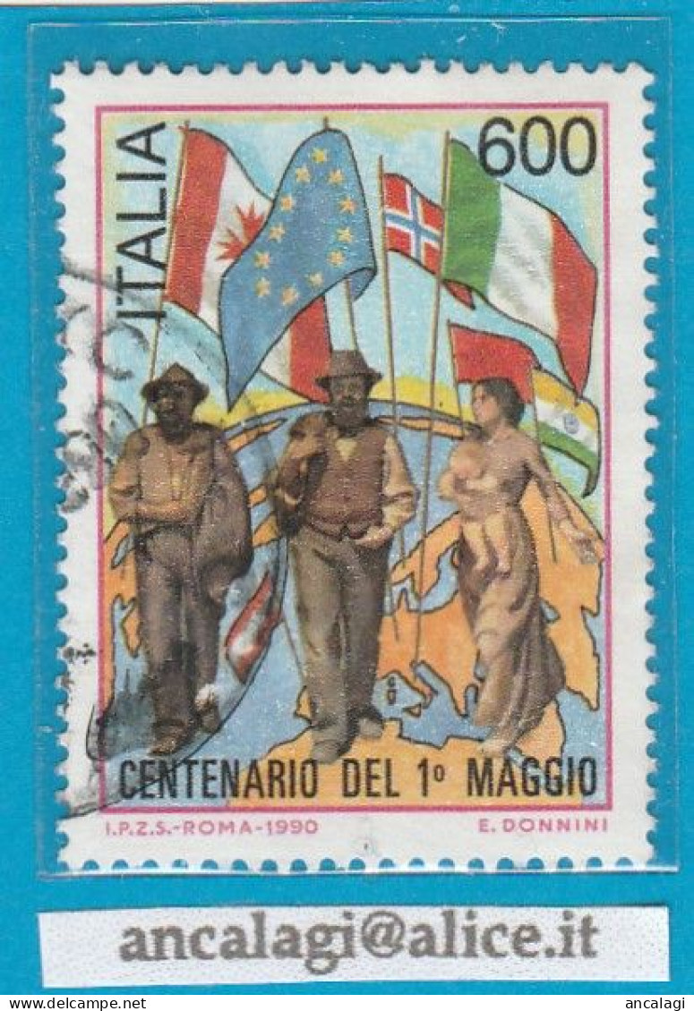 USATI ITALIA 1990 - Ref.0614 "CENTENARIO DEL 1° MAGGIO" 1 Val. - - 1981-90: Used