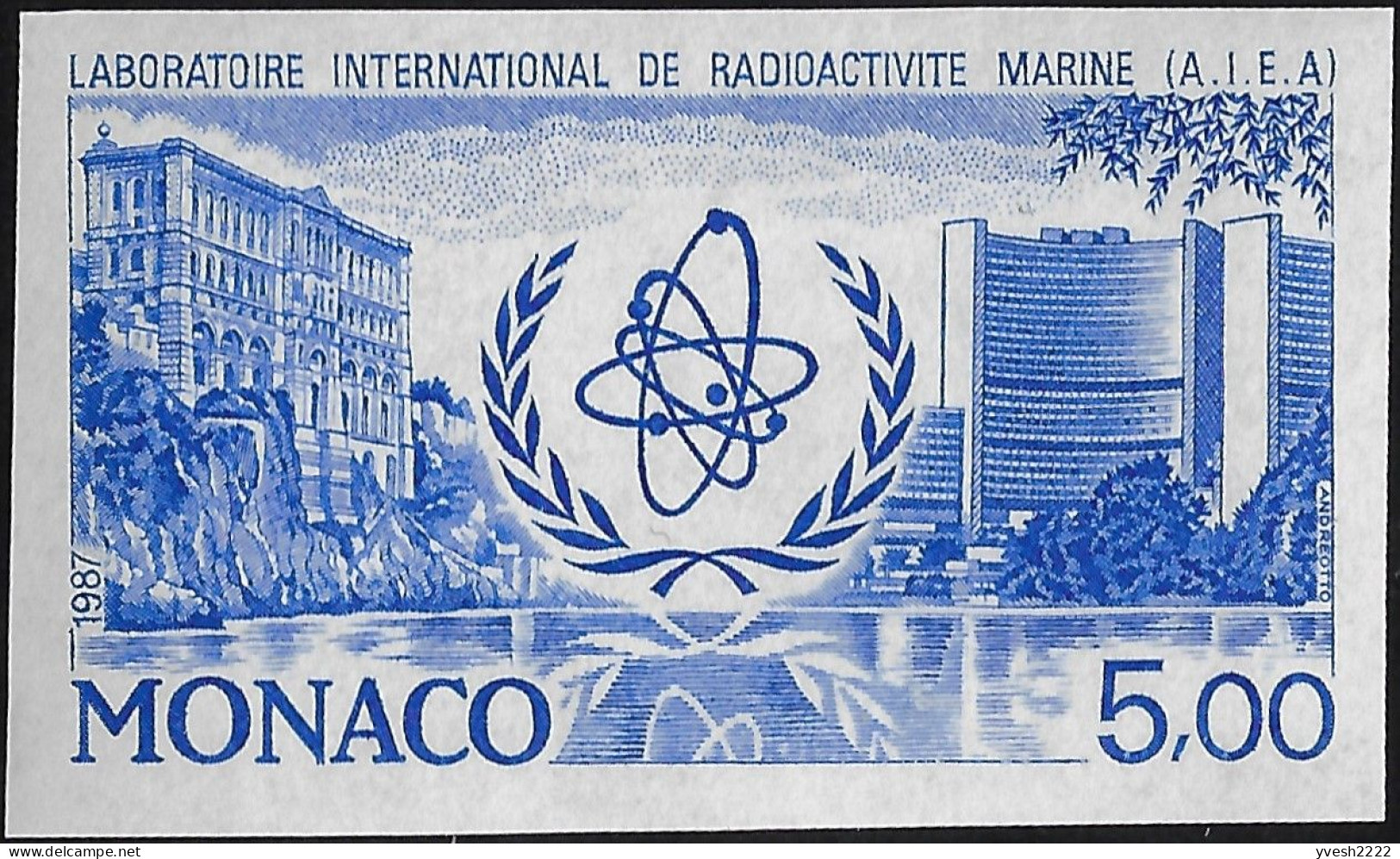 Monaco 1987 Y&T 1602 Essai De Couleurs. Laboratoire International De Radioactivité Marine - Nature