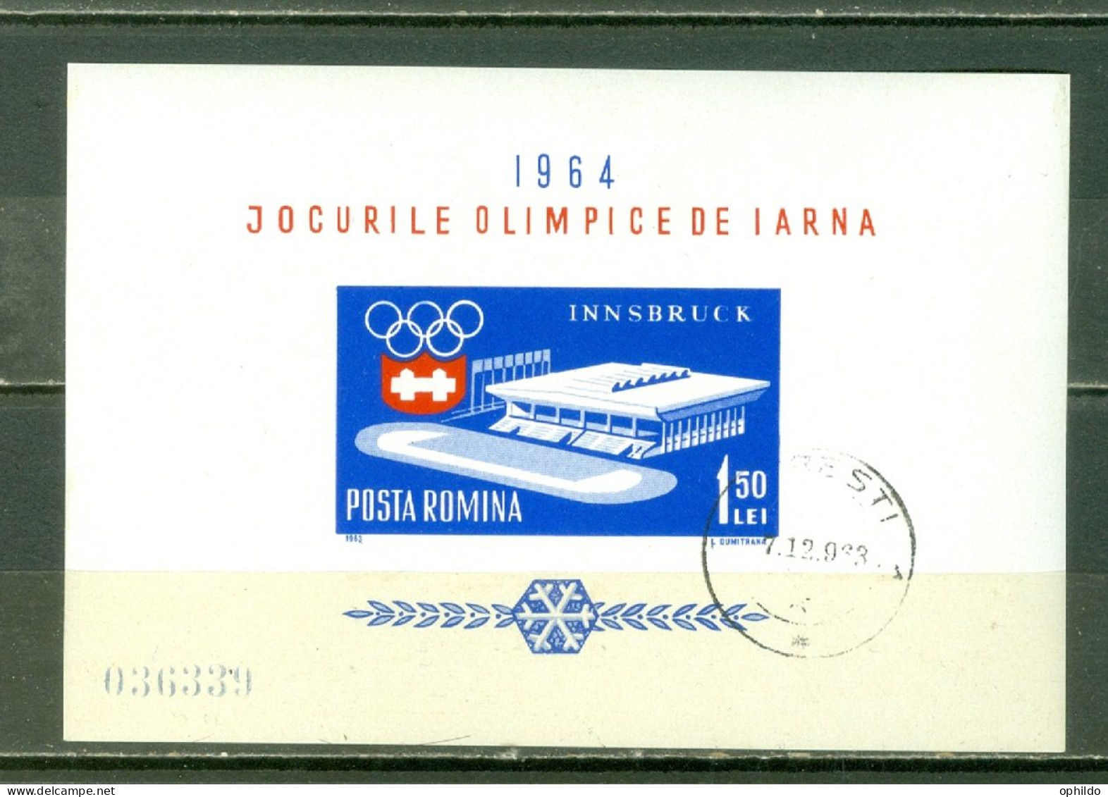 Roumanie   Obli  TB  Sport  JO  - Hiver 1964: Innsbruck