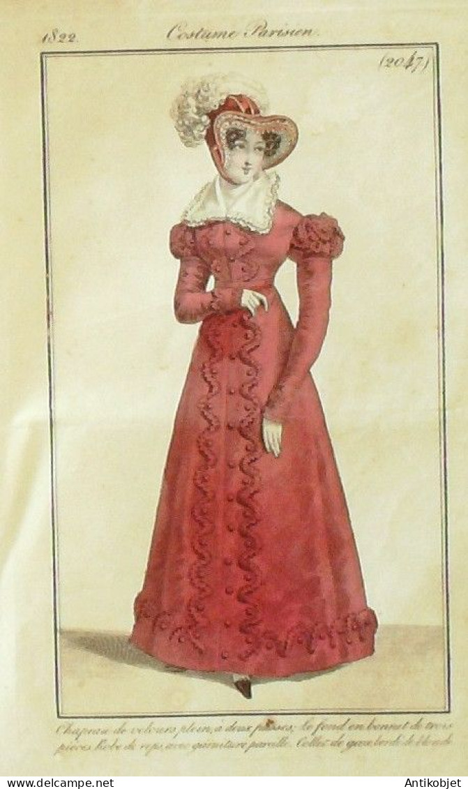 Journal Des Dames & Des Modes 1822 Costume Parisien Année Complète 84 Planches Aquarellées - Eaux-fortes