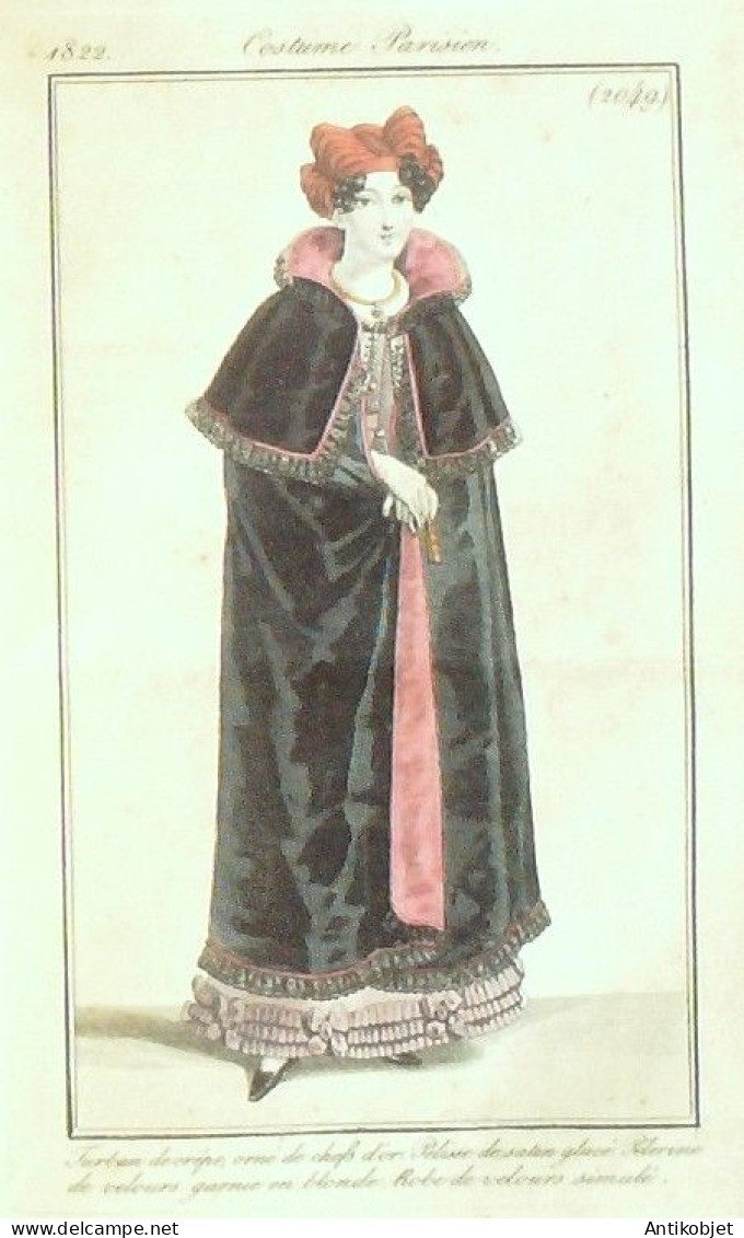 Journal Des Dames & Des Modes 1822 Costume Parisien Année Complète 84 Planches Aquarellées - Eaux-fortes