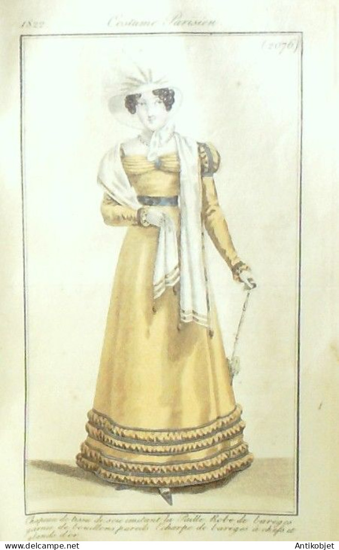 Journal des Dames & des Modes 1822 Costume Parisien Année complète 84 planches aquarellées