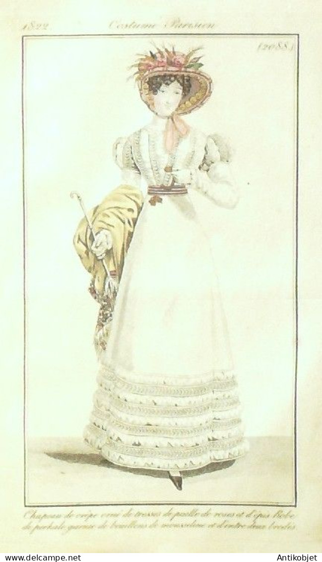 Journal des Dames & des Modes 1822 Costume Parisien Année complète 84 planches aquarellées