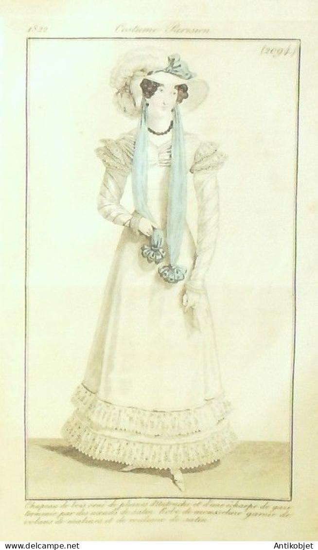 Journal des Dames & des Modes 1822 Costume Parisien Année complète 84 planches aquarellées