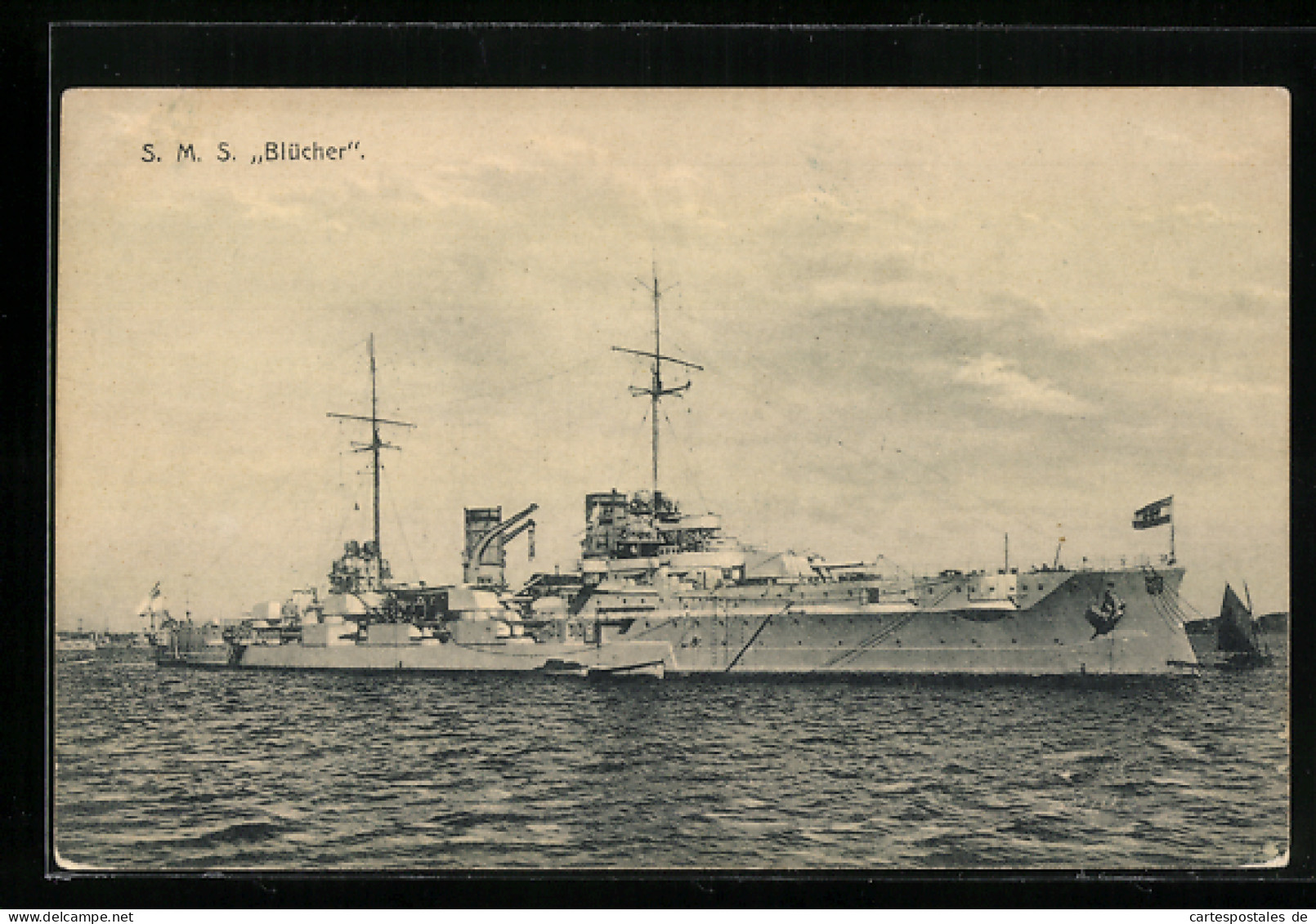 AK Kriegsschiff SMS Blücher, Steuerbordseitig  - Guerra