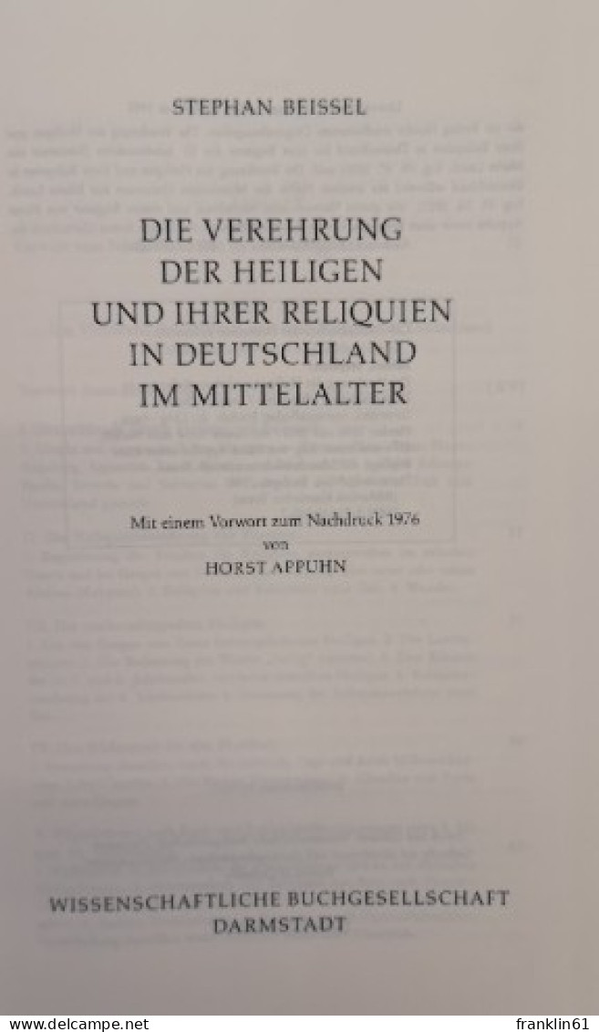 Die Verehrung Der Heiligen Und Ihrer Reliquien In Deutschland Im Mittelalter. - 4. Neuzeit (1789-1914)
