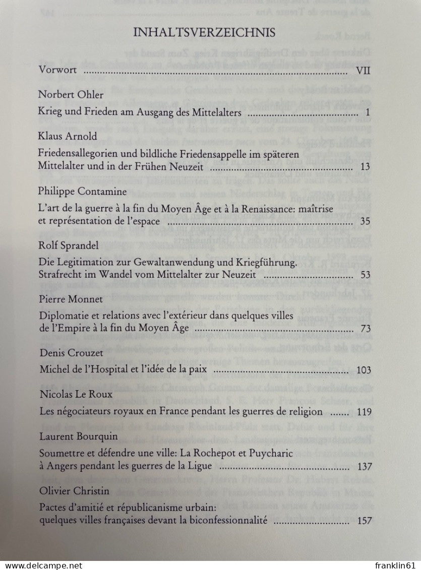 Krieg Und Frieden Im Übergang Vom Mittelalter Zur Neuzeit : Theorie - Praxis - Bilder = Guerre Et Paix Du Moy - 4. Neuzeit (1789-1914)