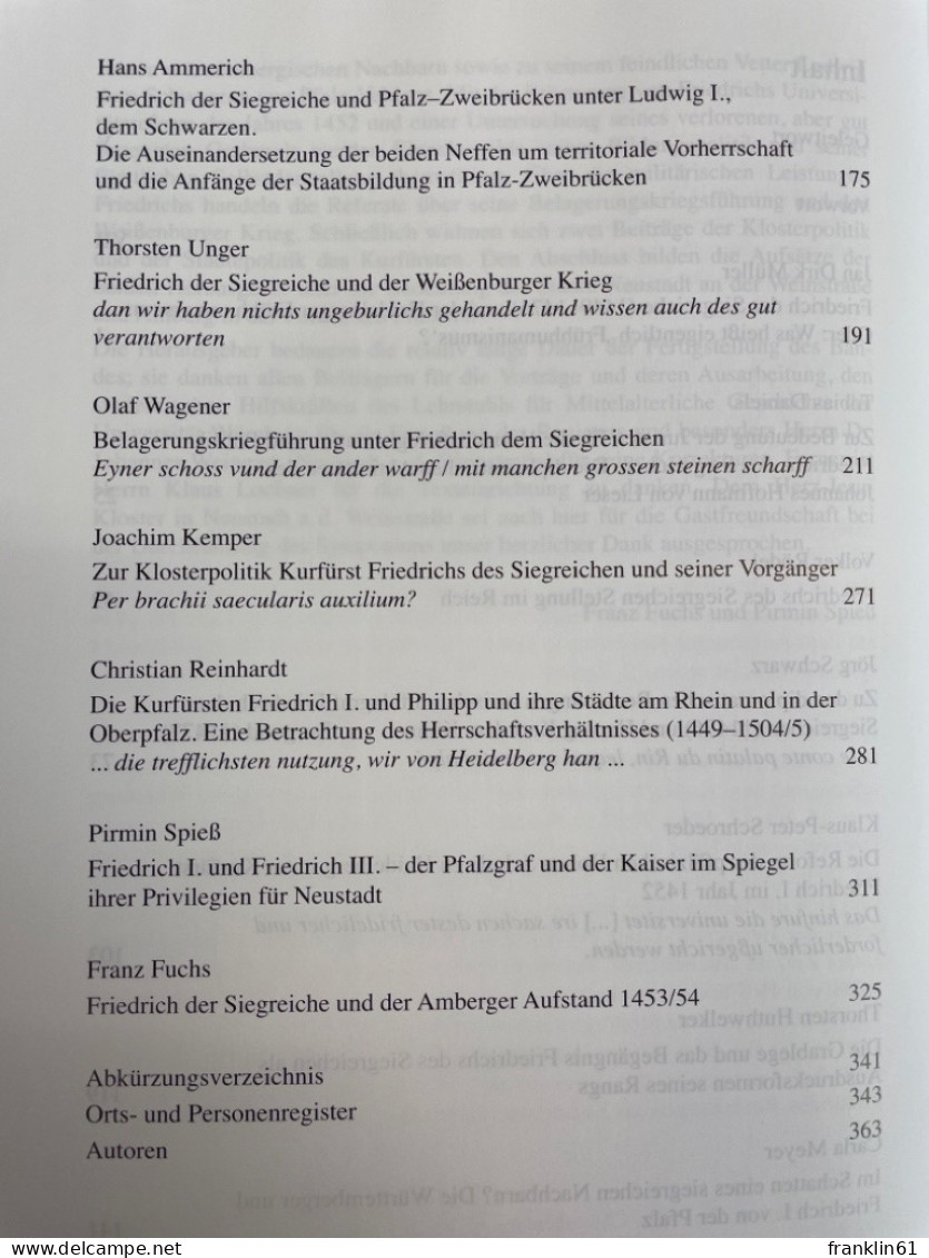 Friedrich der Siegreiche (1425-1476) : Beiträge zur Erforschung eines spätmittelalterlichen Landesfürsten.