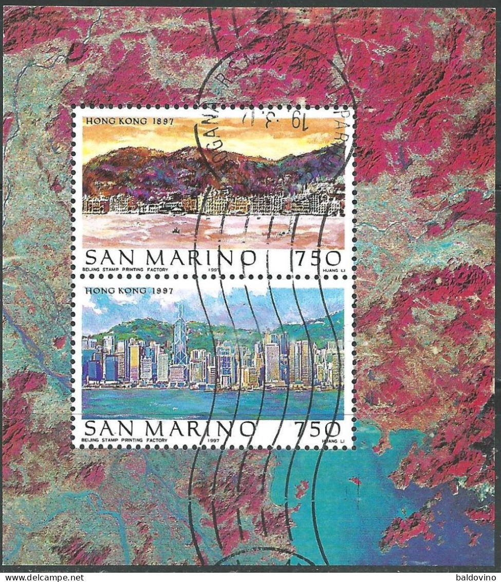 S. Marino 1997 Foglietto Hong Kong Viaggiato - Blocks & Sheetlets