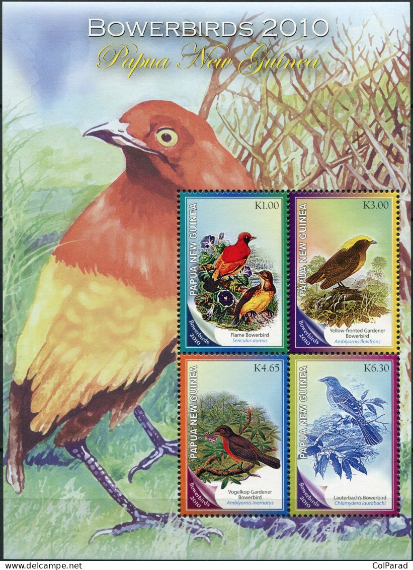PAPUA NEW GUINEA - 2010 - MINIATURE SHEET MNH ** - Bowerbirds - Papúa Nueva Guinea