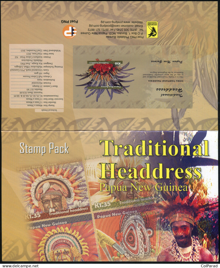 PAPUA NEW GUINEA - 2015 -  STAMPPACK MNH ** - Traditional Headdress - Papúa Nueva Guinea