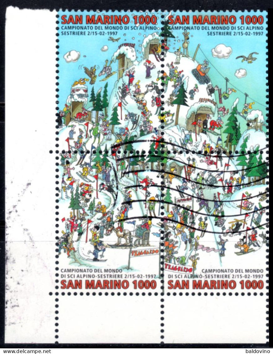 S. Marino 1997  Campionati Mondiali Di Sci Alpino Blocco Usato - Blokken & Velletjes