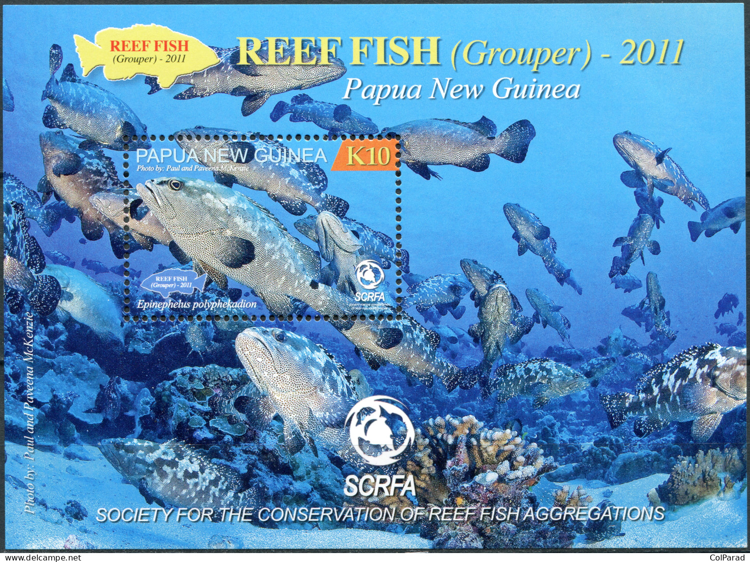 PAPUA NEW GUINEA - 2011 - SOUVENIR SHEET MNH ** - Reef Fish. Grouper - Papua-Neuguinea