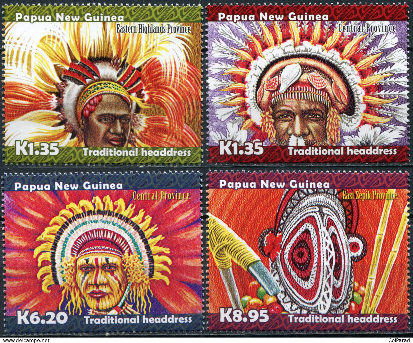 PAPUA NEW GUINEA - 2015 - SET OF 4 STAMPS MNH ** - Traditional Headdress - Papoea-Nieuw-Guinea