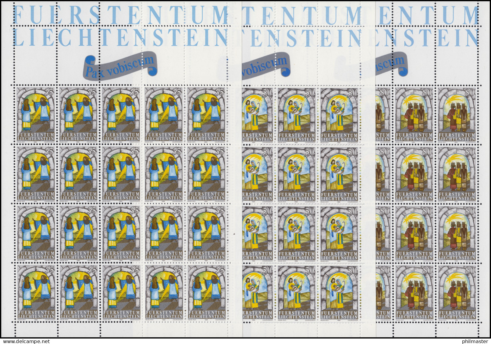 861-863 Weihnachten 1984, 3 Werte, Kleinbogen-Satz **  - Unused Stamps