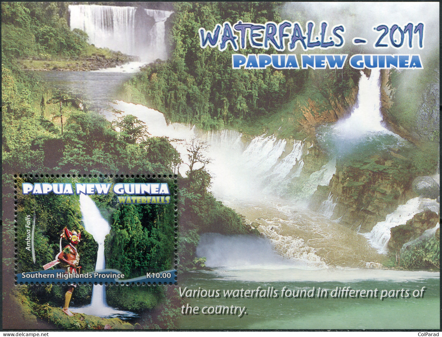 PAPUA NEW GUINEA - 2011 - SOUVENIR SHEET MNH ** - Ambua Falls - Papua New Guinea