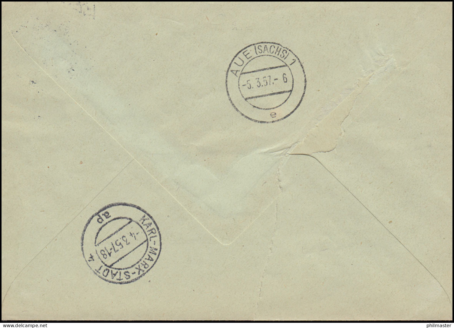 Dienst B ZKD 7 XII Brief Staatliches Vertragsgericht KARL-MARX-STADT 4.3.1957 - Cartas & Documentos