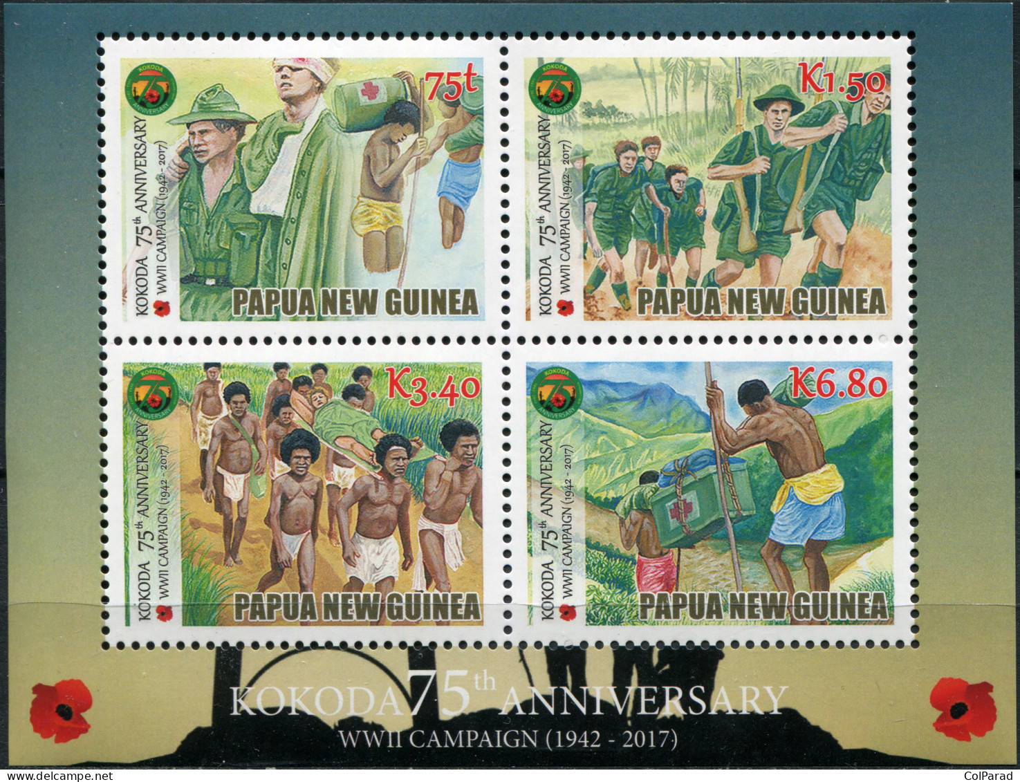 PAPUA NEW GUINEA - 2017 - M/S MNH ** - 75th Anniversary Of The Kokoda Trail - Papua New Guinea