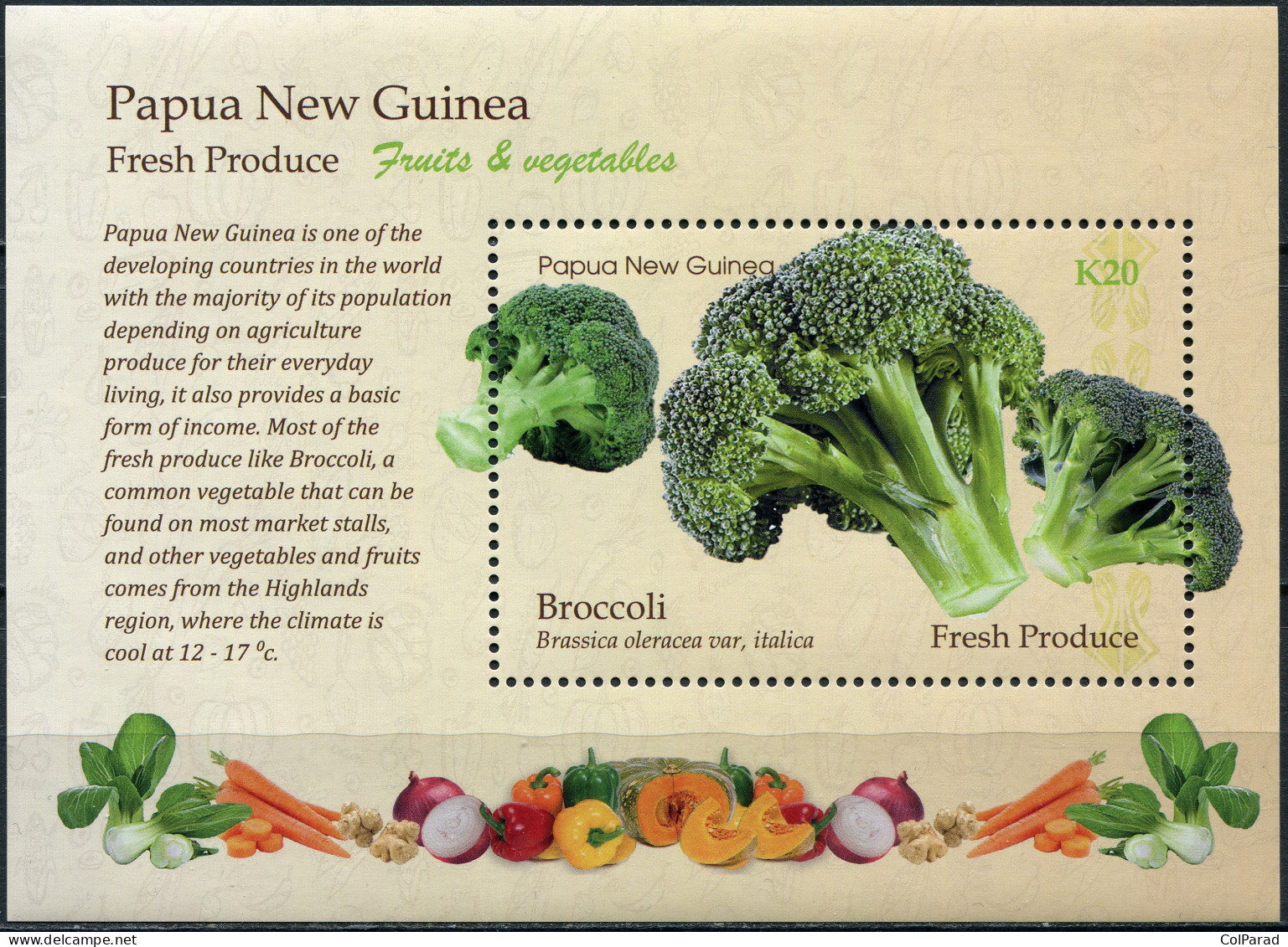 PAPUA NEW GUINEA - 2019 - SOUVENIR SHEET MNH ** - Broccoli - Papua New Guinea