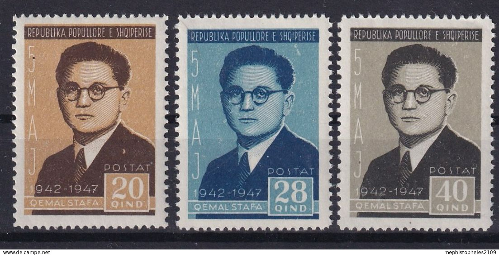 ALBANIA 1947 - MNH - Mi 415A-417A - Albania