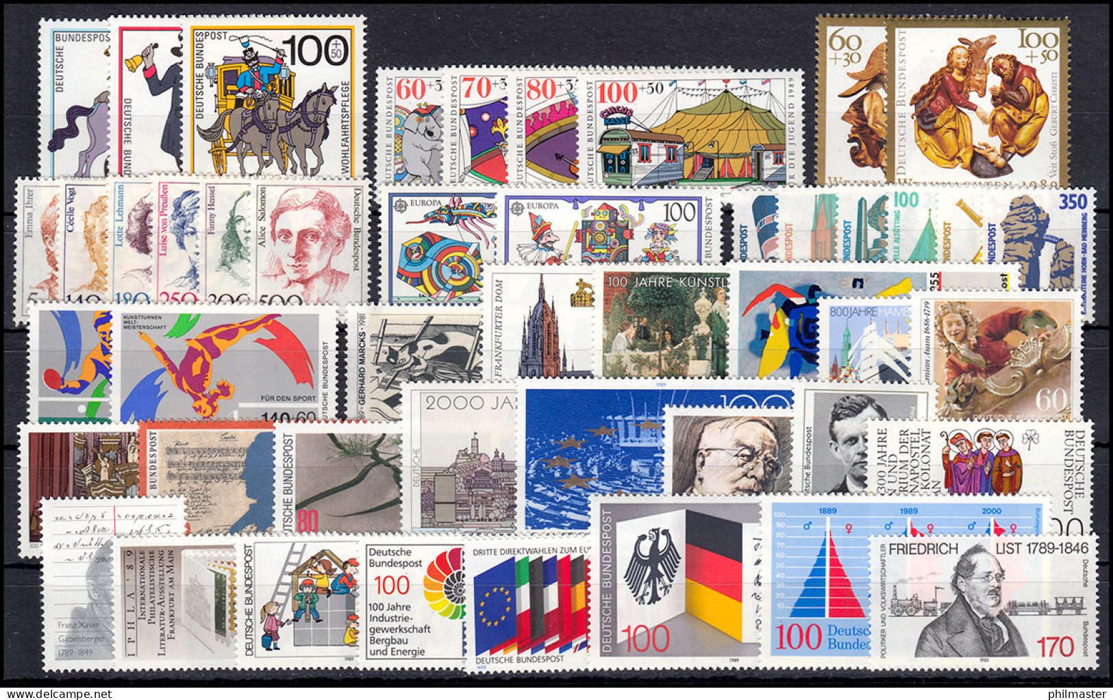 1397-1443 Bund-Jahrgang 1989 Komplett Postfrisch ** - Annual Collections