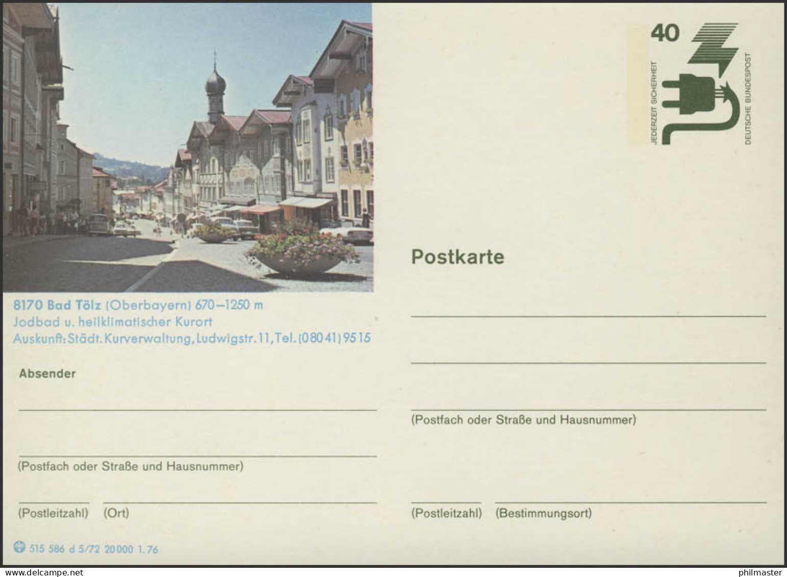 P120-d5/072 8170 Bad Tölz/Oberbayern, Ortsansicht, ** - Illustrated Postcards - Mint