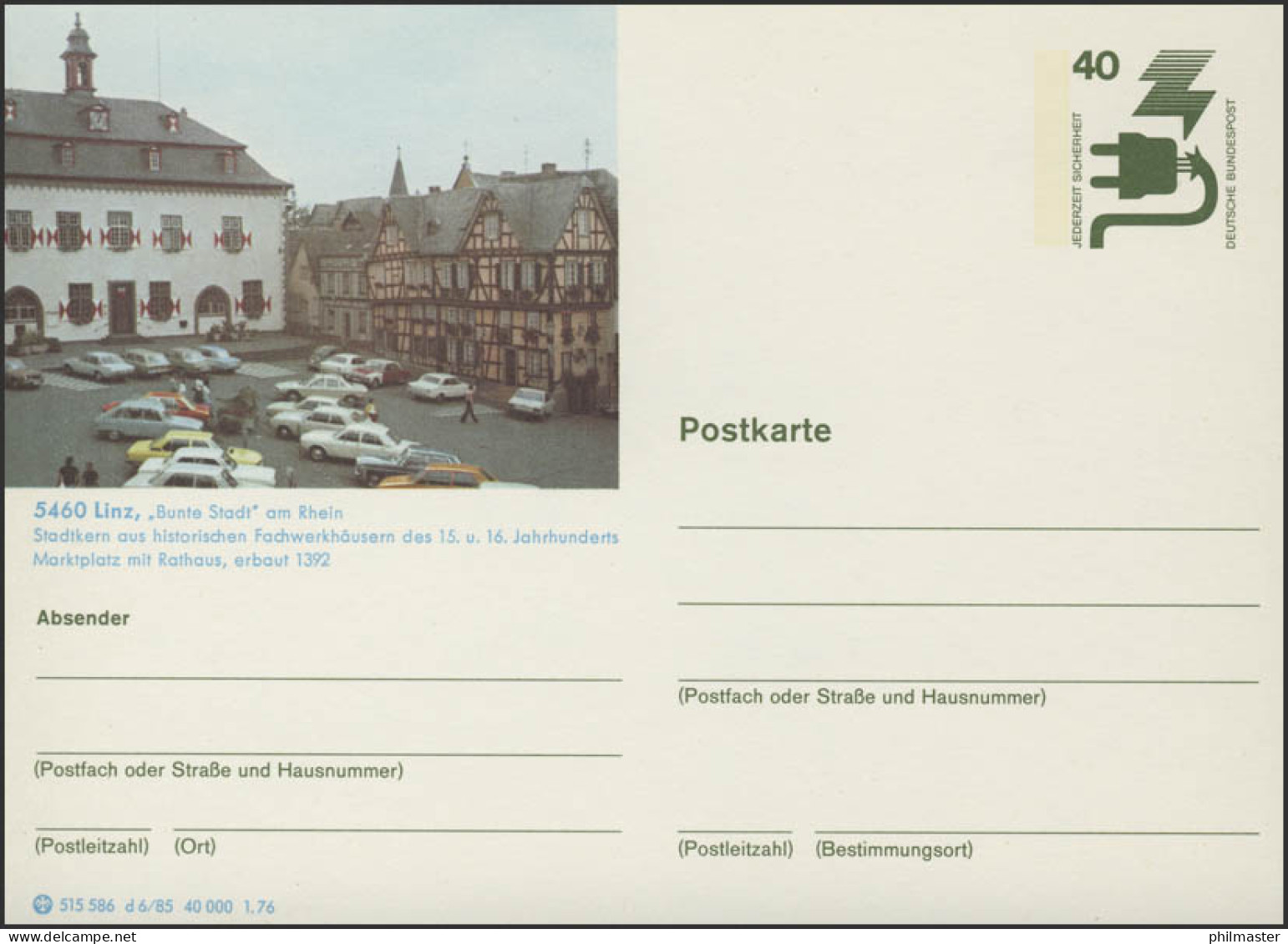 P120-d6/085 5460 Linz, Marktplatz Mit Rathaus, ** - Illustrated Postcards - Mint