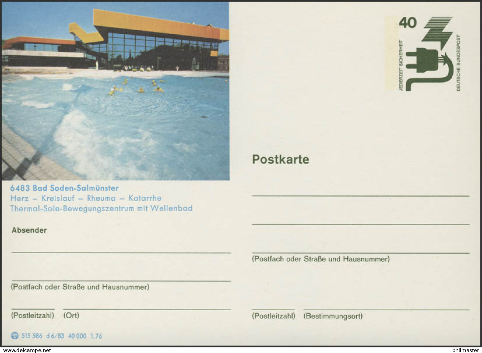 P120-d6/083 6483 Bad Soden/Salmünster, Wellenbad, ** - Geïllustreerde Postkaarten - Ongebruikt