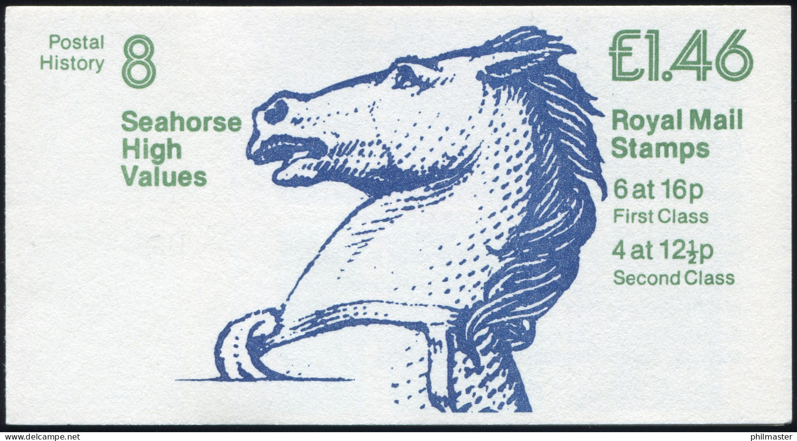 Großbritannien-Markenheftchen 64I Postal History 8 Seahorse MAR 1983, ** - Carnets