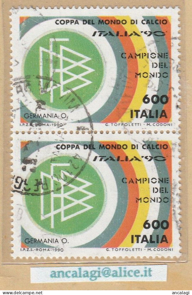 USATI ITALIA 1990 - Ref.0617A "GERMANIA CAMPIONE DEL MONDO" 1 Val. In Coppia - - 1981-90: Usados