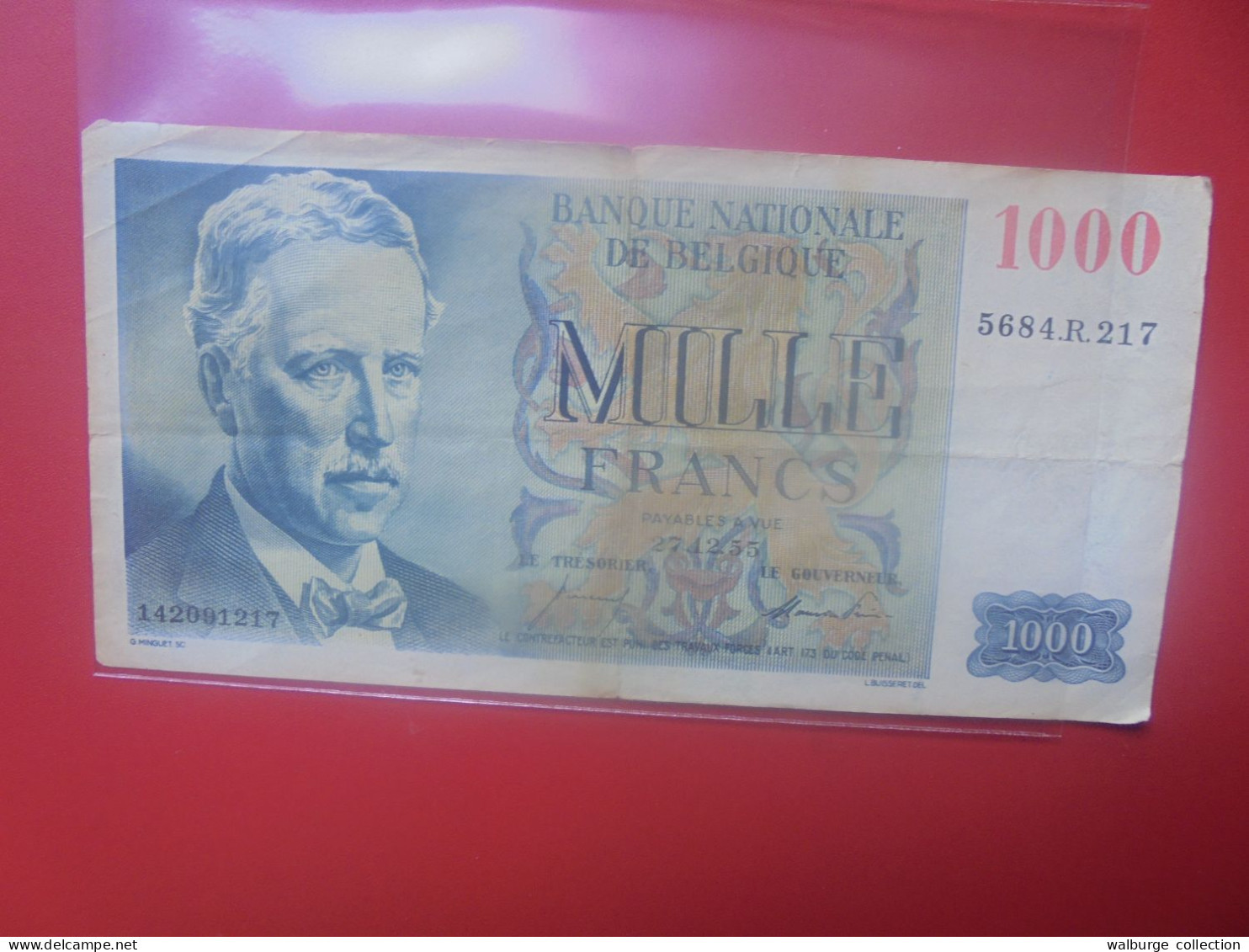 BELGIQUE 1000 FRANCS 1955 Circuler COTES: 40-80-180 EURO (B.18) - 1000 Frank