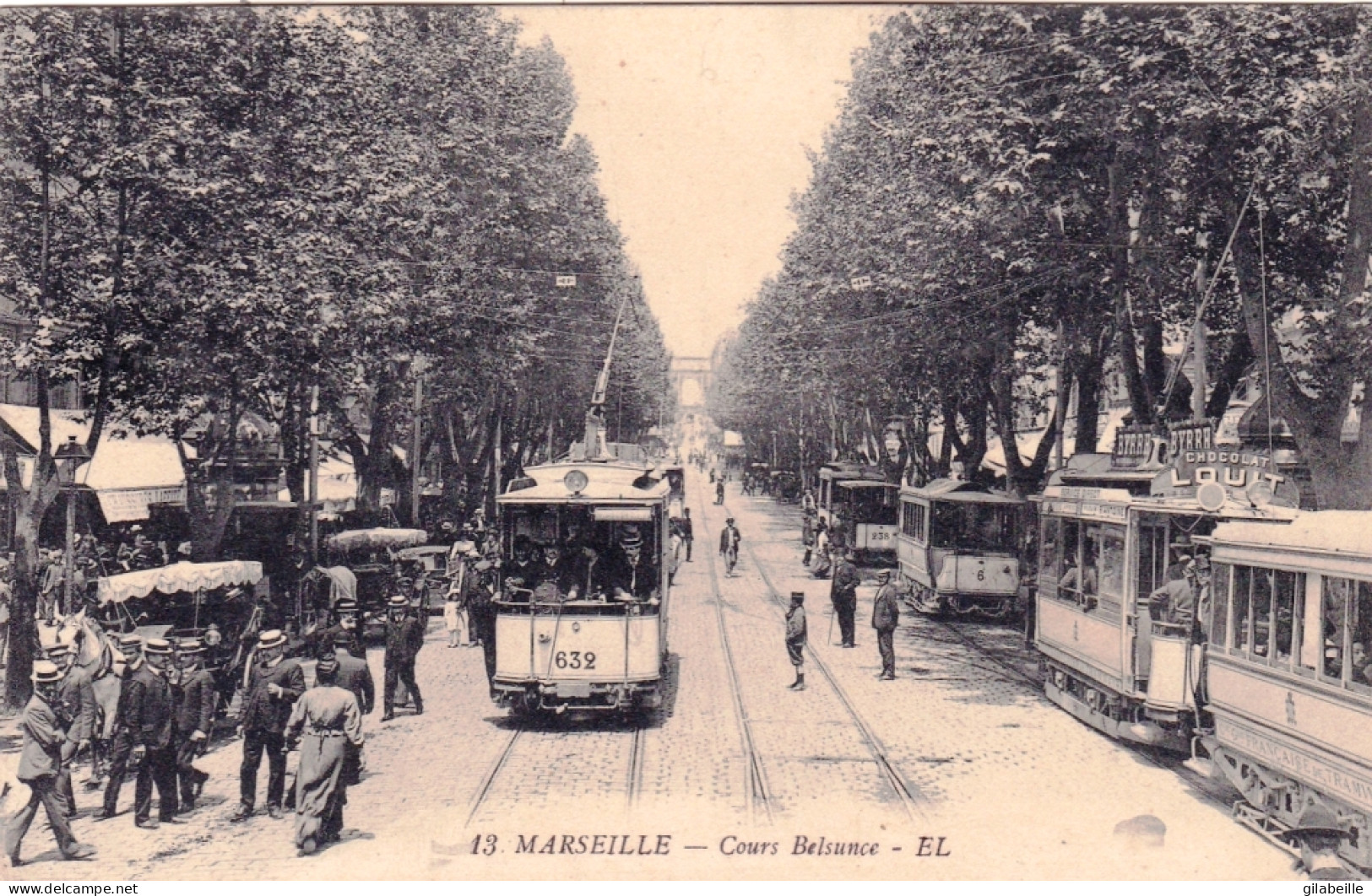 13 - MARSEILLE - Cours Belsunce - Tramways - Canebière, Centro
