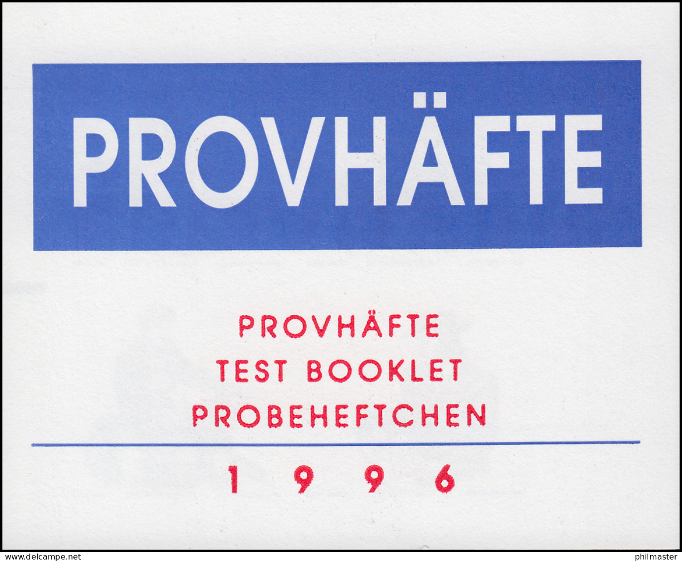 Markenheftchen 220 Tag Der Briefmarke - Vier Jahreszeiten Als PROBEHEFTCHEN - Non Classés