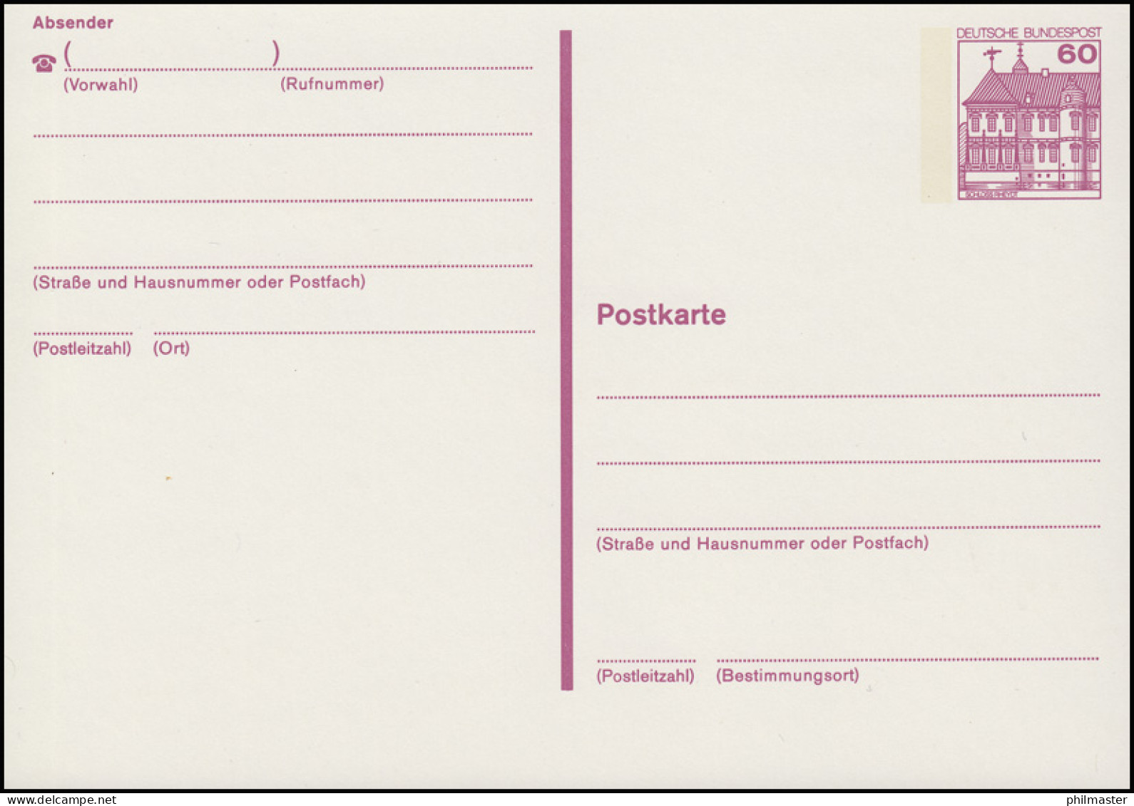 P 135 II BuS 60 Pf Letterset ** Wie Verausgabt - Postkarten - Ungebraucht