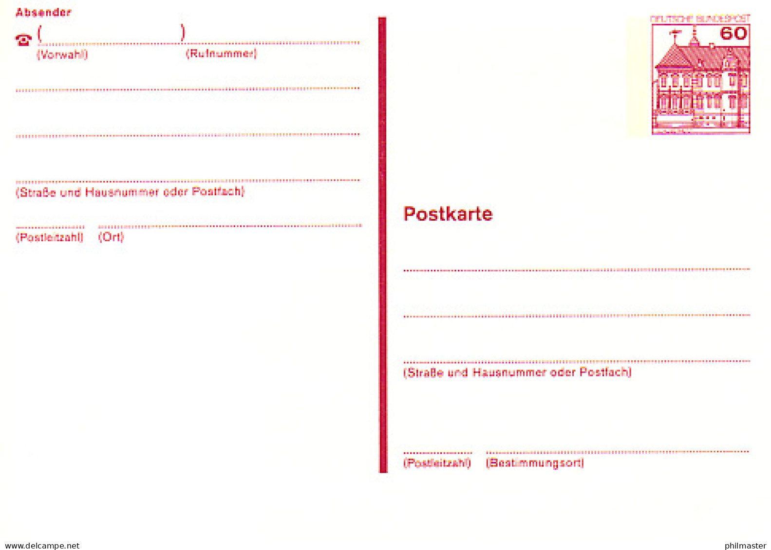 P 135 I BuS 60 Pf Buchdruck ** Wie Verausgabt - Postcards - Mint