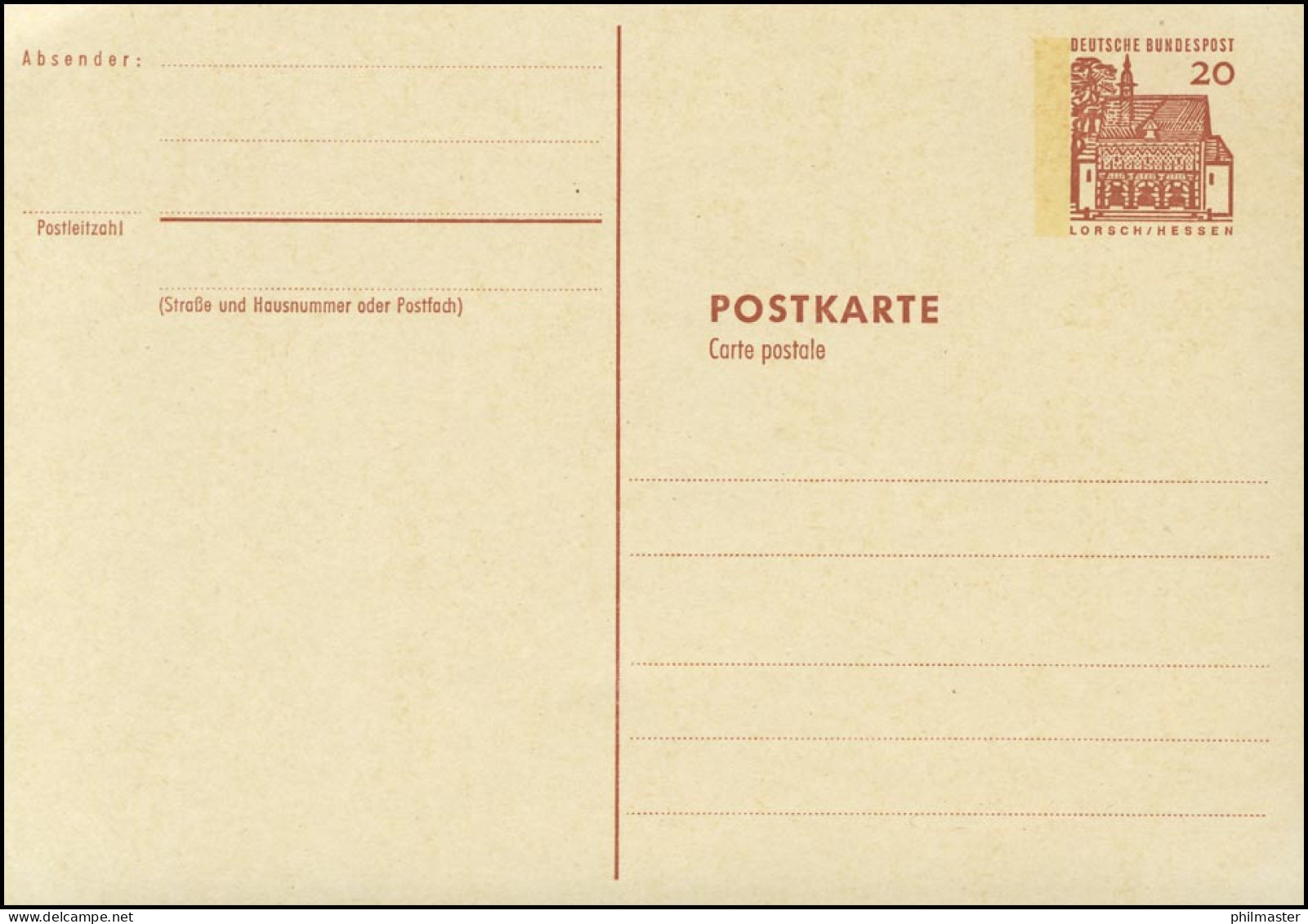 P 83 Bauwerke I 20 Pf Rotbraun ** Wie Verausgabt - Postcards - Mint
