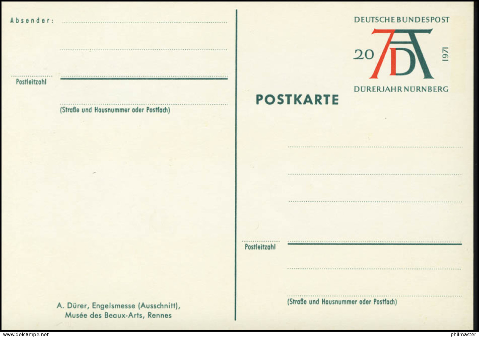 PSo 3/04: Dürer Engelsmesse, Postfrisch - Postcards - Mint