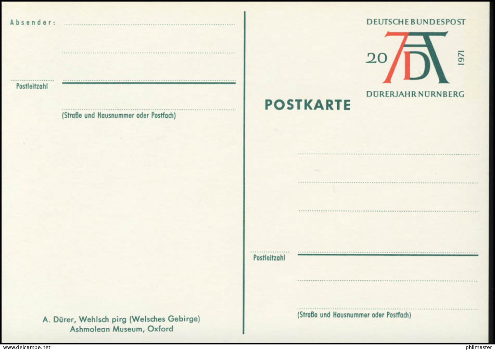 PSo 3/02: Dürer Welsches Gebirge, Postfrisch - Postcards - Mint