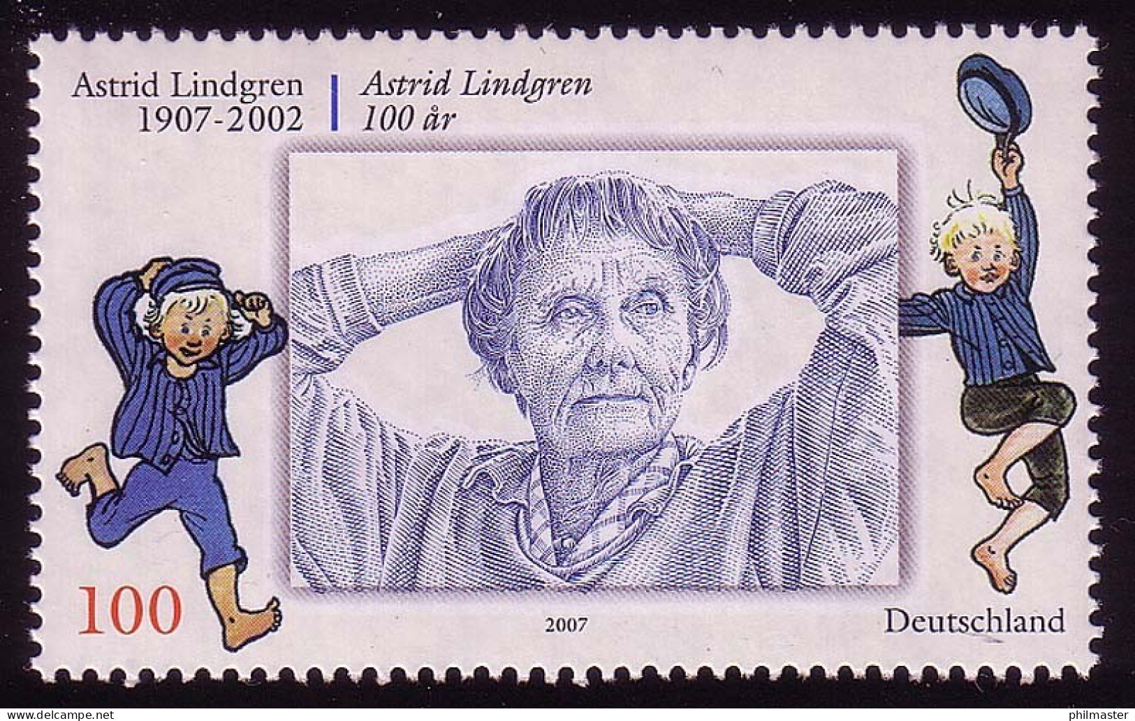 2629 Schriftstellerin Astrid Lindgren: Set Zu 10 Briefmarken, Alle ** Postfrisch - Schrijvers